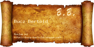 Bucz Bertold névjegykártya